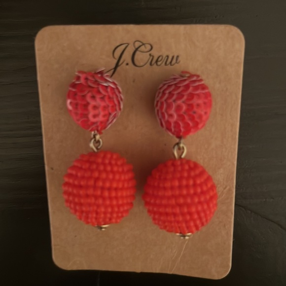 Brand New Red Beaded Dangle Earrings from J.Crew - Picture 5 of 5